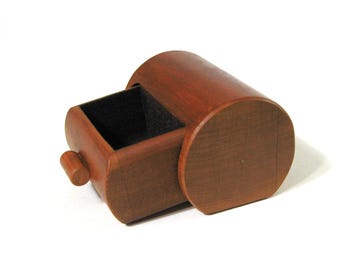 Cherry Log Treasure Box with A Drawer