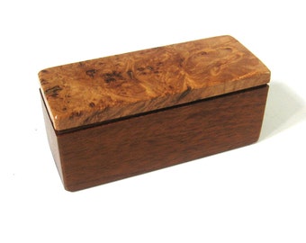 Trinket Box Made Of Maple Burl and Mahogany Woods