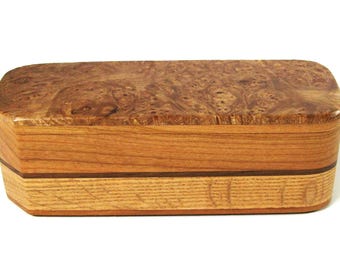 Maple Burl Wood Trinket Box Made Of Four woods