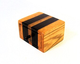 Trinket Box With Drawer Made Of Two Woods