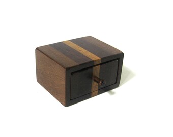 Trinket Box With Drawer Made Of Three Woods