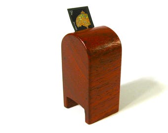 Deluxe Stamp Dispenser Made of African Padauk Hardwood