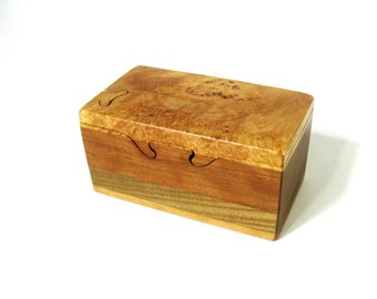 Vintage Richard Rothbard Burl Wood Puzzle Box: Live Edge Jewelry