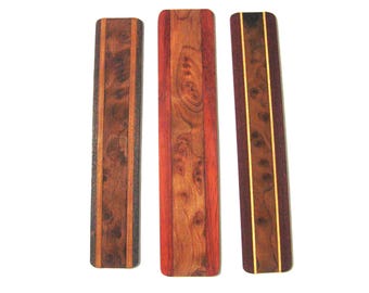 Set Of Three Redwood Burl Wood Bookmarks