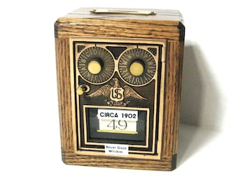 Post Office Box Door Bank, Dual Dial Lock with Bevel Glass  Circa 1902