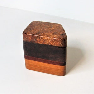 Maple Burl Wood Trinket Box Made Of Four woods