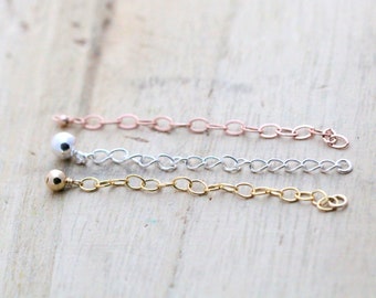 Extender Chain in Sterling Silver, Gold Filled and Rose Gold Filled - Necklace Add On