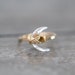 Crescent Moon Ring, Crystal Moon Ring, Gold, Rose Gold, Sterling Silver, Crystal Quartz Ring, Half Moon - Moonbeam 