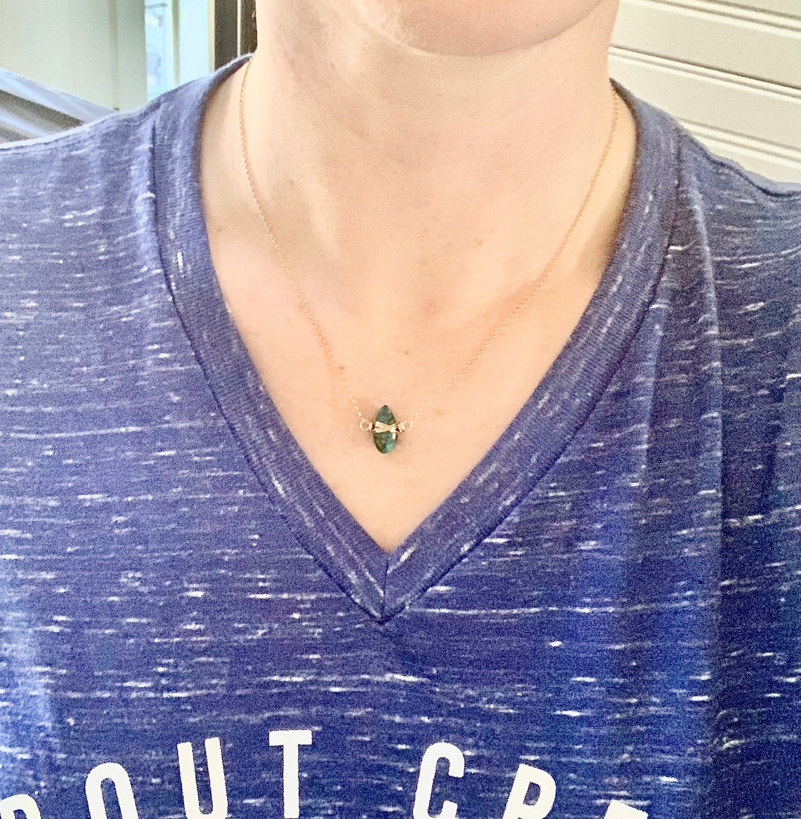 Turquoise Teardrop Gold Necklace Boho Wire Wrapped Pendant Etsy