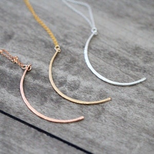 Crescent Moon Necklace , Moon Phase Pendant , Layering Necklace Gold , Rose Gold , Sterling Silver , Celestial Jewelry Gifts Lupin image 8