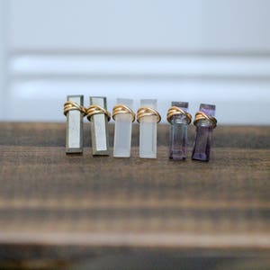 Fluorite Bar Studs, Gold Gemstone Stud Earrings, Rose Gold or Sterling Silver , Fluorite Sticks , Minimalist Bohemian Crystal Jewelry image 6