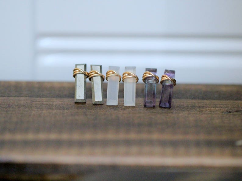 Fluorite Bar Studs, Gold Gemstone Stud Earrings, Rose Gold or Sterling Silver , Fluorite Sticks , Minimalist Bohemian Crystal Jewelry image 6
