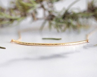 Bar Choker Necklace , Dainty Adjustable Boho Layering Jewelry , Gold , Rose , Sterling Silver , Smooth or Hammered , Minimalist Gifts