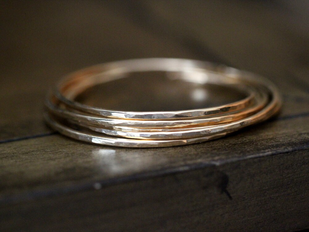 Stacking Bangles Stacking Bangle Bracelets in Gold Filled Rose Gold | Etsy