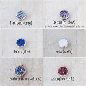 Druzy Necklace Gold Pendant , Sterling Silver or Rose Gold , The Original Bezel Wrapped Pendant , Quartz Gemstone, More Colors image 5