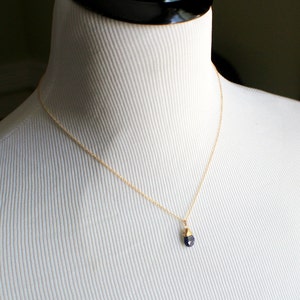 Lapis Lazuli Necklace , Gold Layering Simple Pendant , Rose Gold , Silver , Navy Blue Teardrop Gemstone , Minimalist Gifts For Women image 7