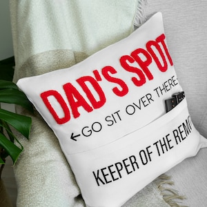 Personalized Dad Fathers Day Punch Needle Embroidered Pillow, Custom Throw Pillow, Gift for Husband, Gift for Papa, Gift for Dad