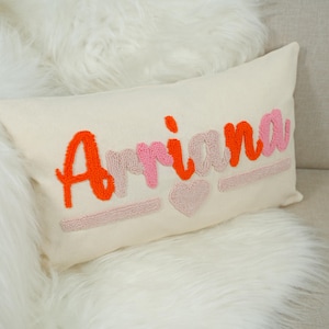 Punch Needle Pilow, Personalized Nursey Pillow, Baby Boy Name Pillow, Newborn Gift, First Time Mom Gift, Embroidered Pillow, Initial Pillow
