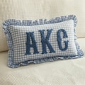 Personalized Baby Name Pillow Cover: Soft Gingham Nursery Decor Cushion product logo