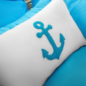Nautical Home Decor, Embroidery Pillow, Anchor Decor, Nautical Cushion, Boat Cushion, Personalized Cushion, Nautical Theme, Personalize Gift
