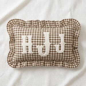 Funda de almohada con monograma personalizado: Cojín con inicial para decoración universitaria y de dormitorio a cuadros imagen 10