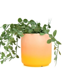 Peach to yellow ombre gradient ceramic  planter