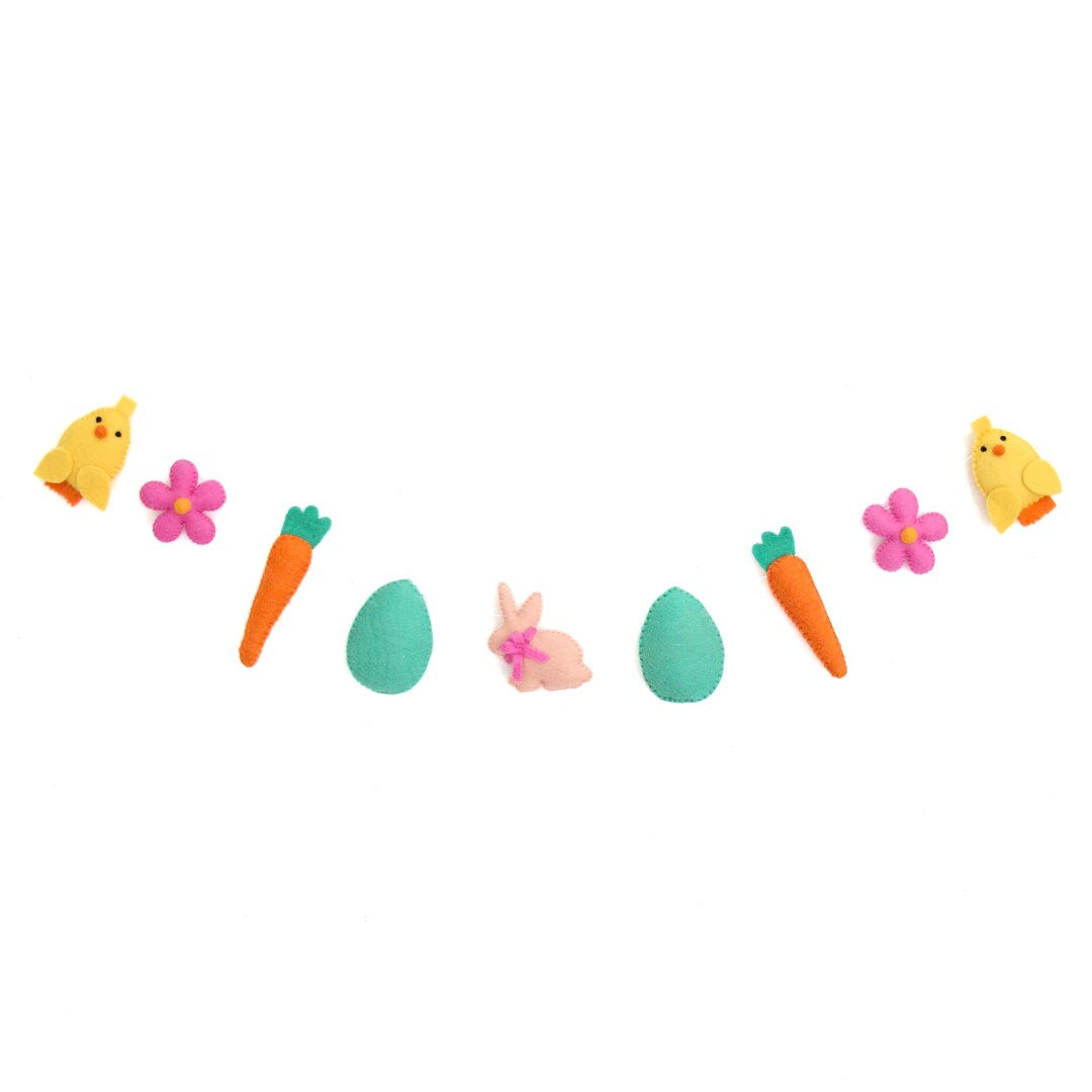 Spring Easter Shapes Easter Shapes Felt Garland Decor for Spring and Easter - Etsy