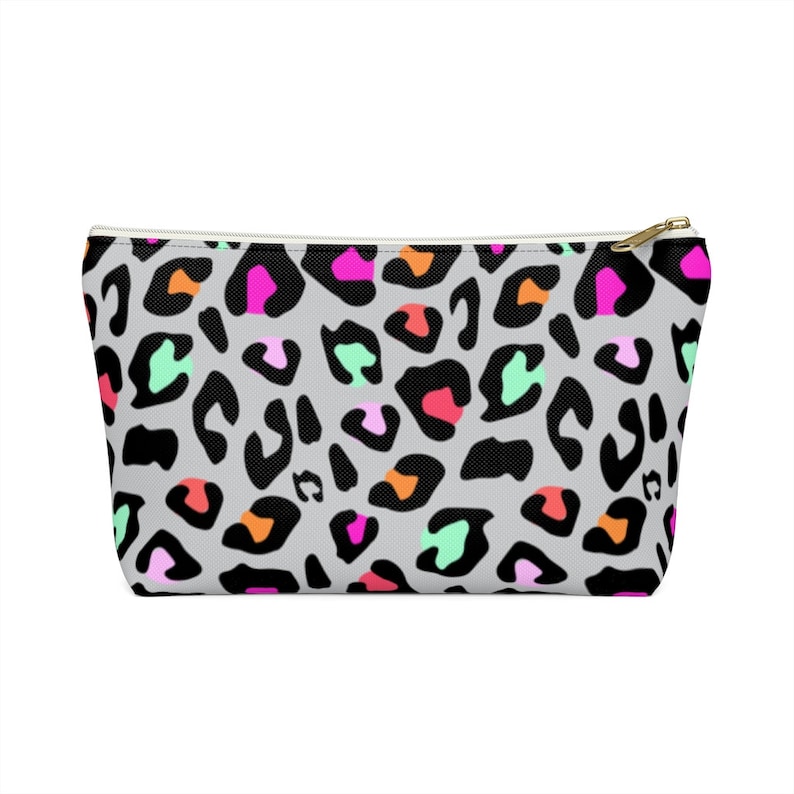 Neon Leopard Zipper Pouch
