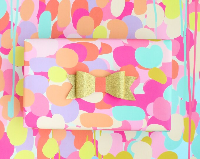 Paint Drip Abstract Wrapping Paper Sheets Colorful Birthday Etsy