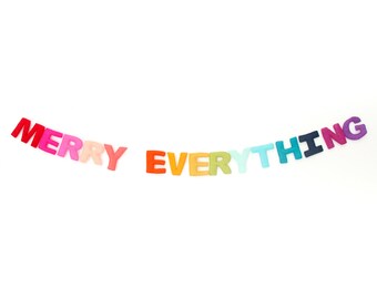 Merry Everything Felt Holiday Christmas Garland