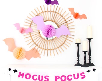 Honeycomb Bat Set for Halloween decorations