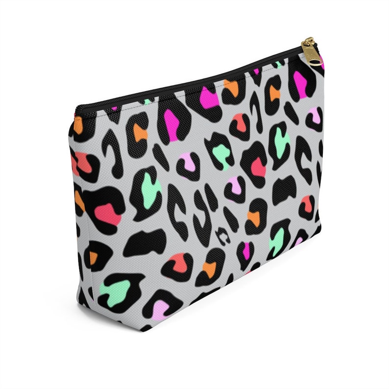 Neon Leopard Zipper Pouch