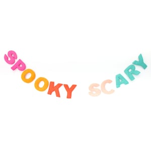 Spooky Scary Colorful Felt Halloween Garland