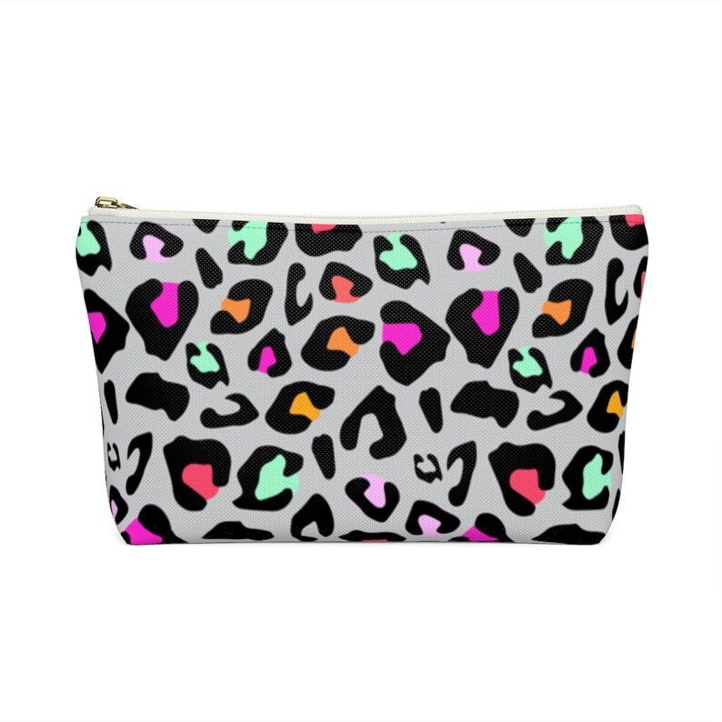 Neon Leopard Zipper Pouch