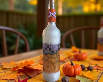 Botella iluminada de calabazas de Halloween