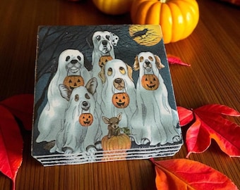 Posavasos de cachorros espeluznantes (juego de 4)