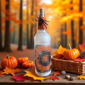 Halloween Spider Web Lighted Bottle