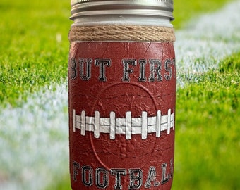 Pero el primer porta pañuelos de fútbol Mason Jar