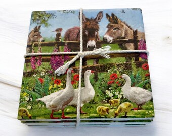 Posavasos con forma de burro (juego de 4)