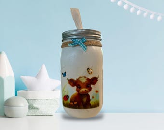 Porta pañuelos de papel en forma de vaca bebé