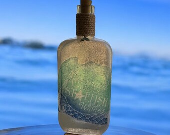 Botella iluminada con besos de sirena