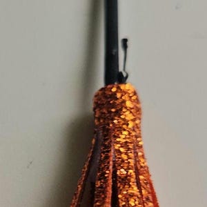 2pc Miniature Witches Halloween Brooms Glitter Broom Miniature Dollhouse/ Halloween