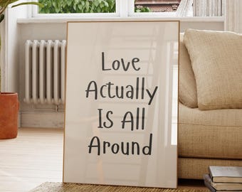 Impresión "Love Actually": Arte minimalista retro para dormitorio (descarga digital)