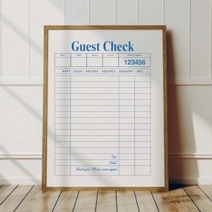 Minimalist Guest Check Print: Trendy Wall Art (Digital Download)