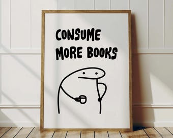 Impression Consommer plus de livres, art mural rétro (téléchargement numérique)