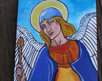 Saint Michael Art Card 5 by 7 Gift Card Free Shipping in United States Protector of Woman and Children