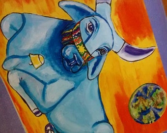 Taurus Birthday Card 5 by 7 Art Card Earth Sign Astrology Gift Card Zodiac Sign Hand Made Card Bull of Peace