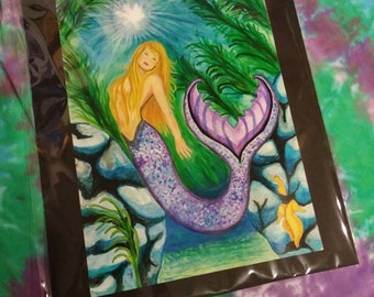 Mermaid Art Print 8 1/2"by 12 Made by Tessimal