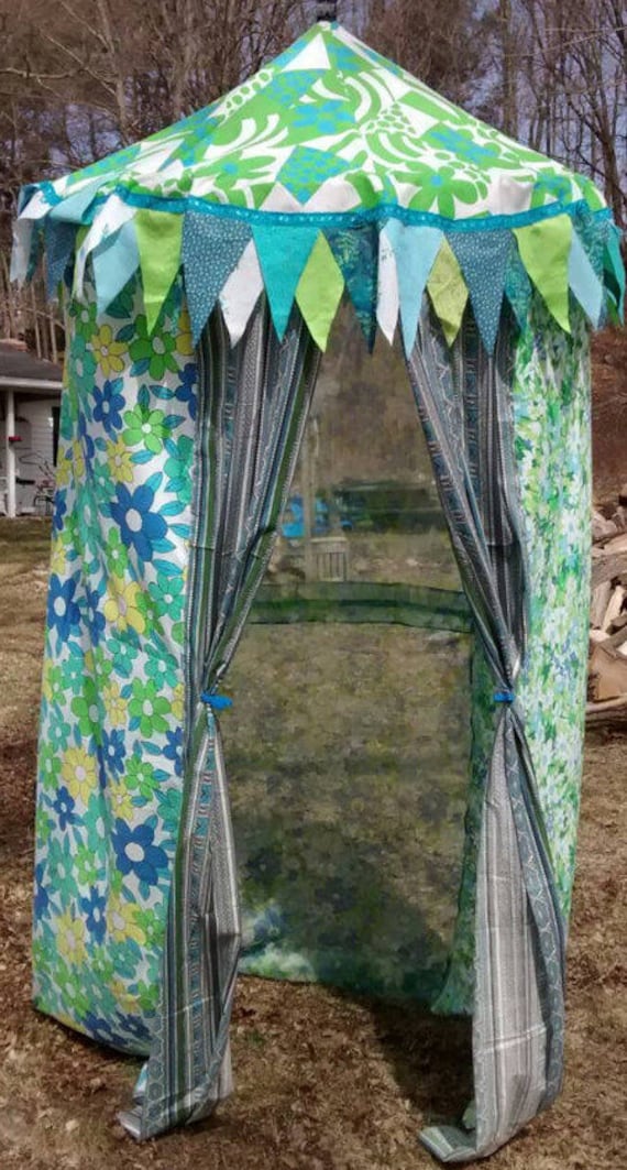 Boho Tent Glamping Changing Room Tent Turquoise and Green Etsy
