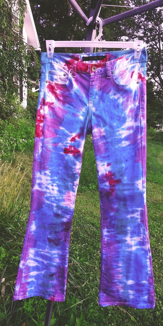 Tie Dyed Flare Calvin Klein Jeans Turquoise Purple Fushia Aqua - Etsy